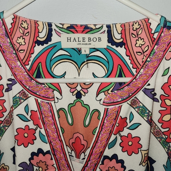 Hale Bob Kimberly Paisley Floral Jersey Dress Pockets - Picture 5 of 6